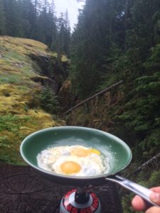 Breakfast with a view at Box Canyon, Mt. Rainier